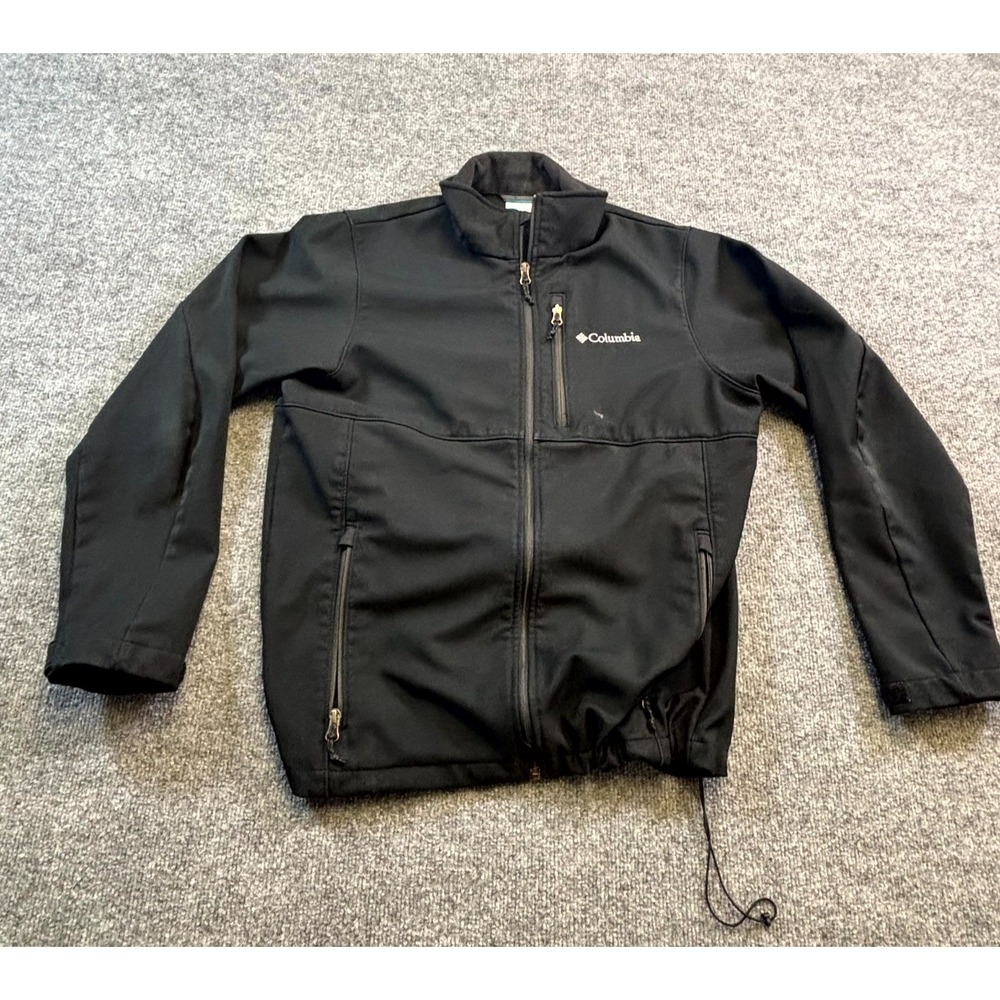 Columbia Ascender Jacket Men's M Black Polyester Softshell Full-Zip Fleece Lined